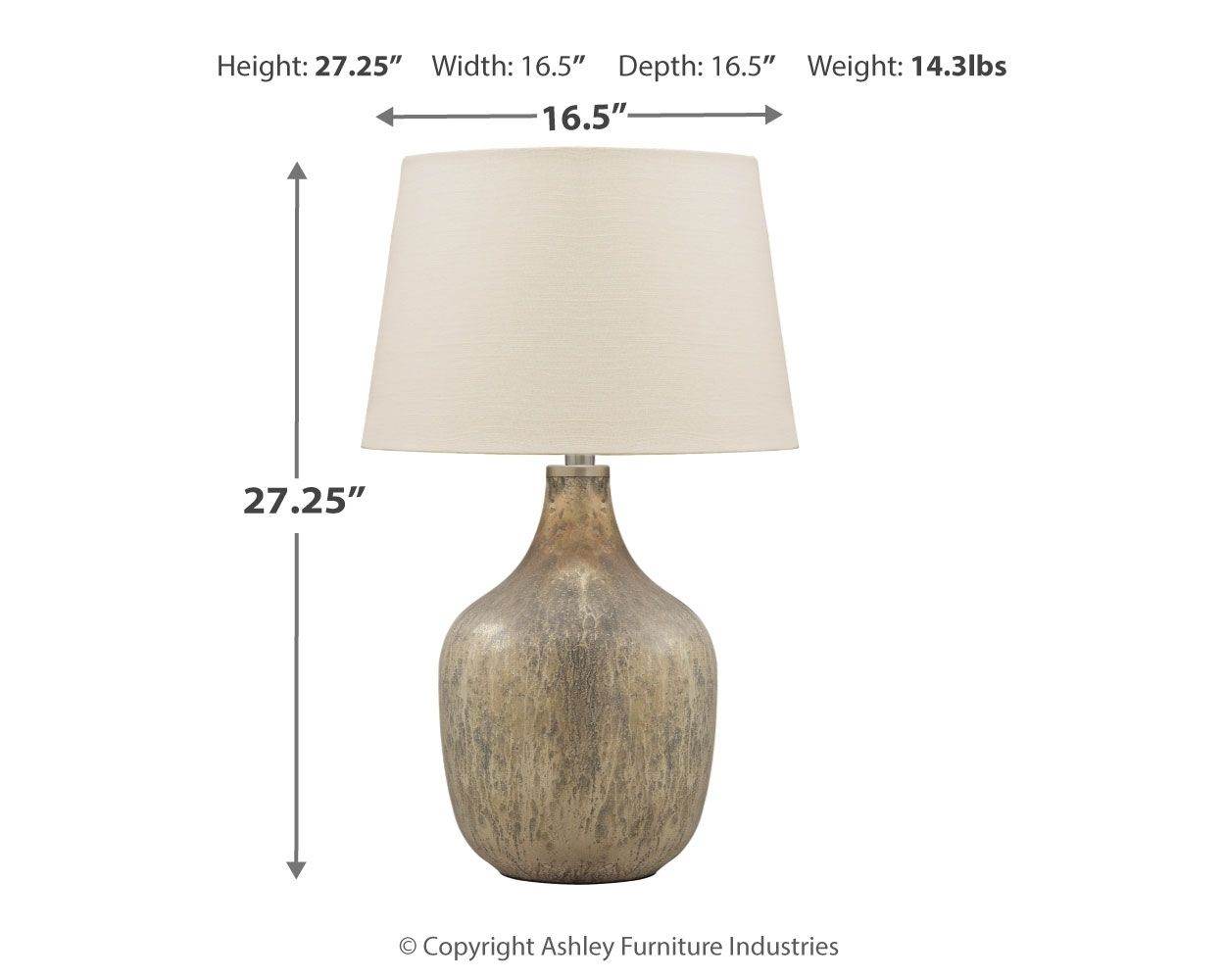 Mari - Gray / Gold Finish - Glass Table Lamp - Forward Furniture