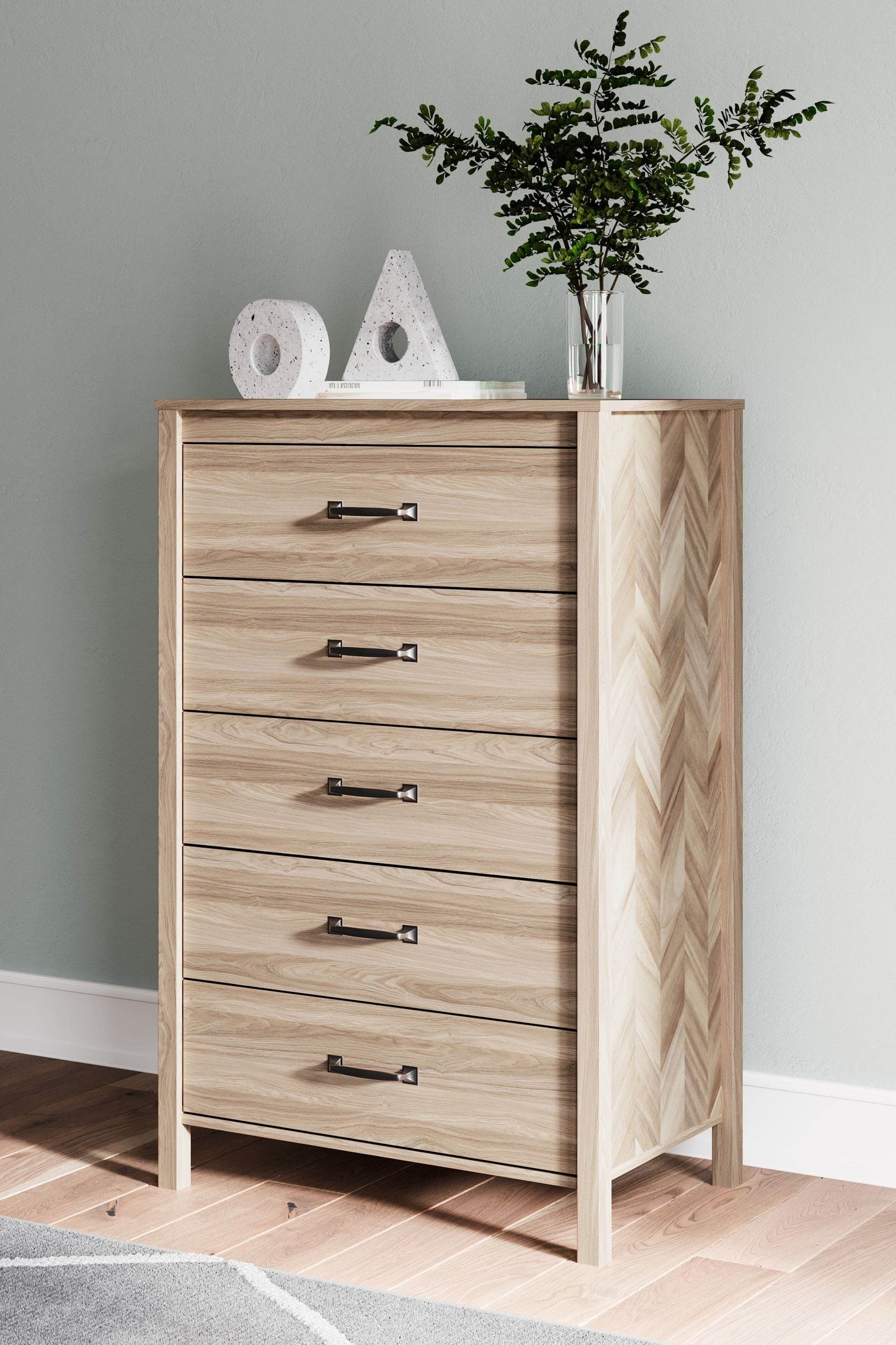 Battelle - Tan - Five Drawer Chest - Forward Furniture