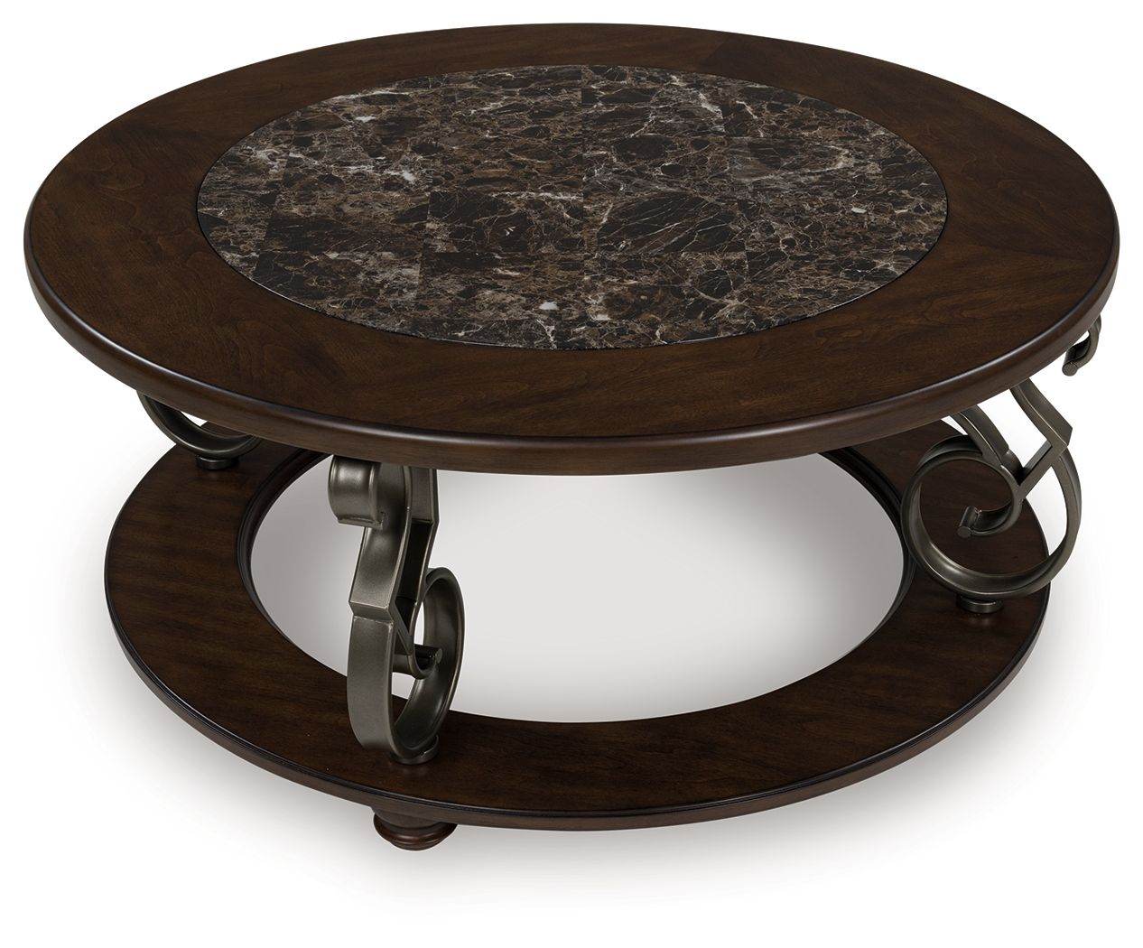 Frallyn - Dark Brown - Round Cocktail Table - Forward Furniture