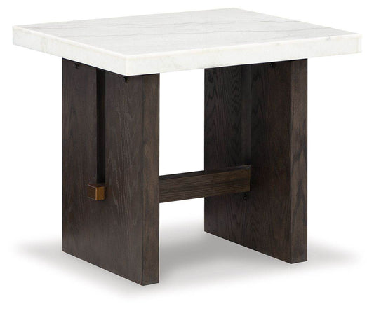 Burkhaus - White / Dark Brown - Rectangular End Table - Forward Furniture