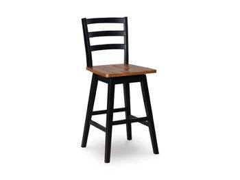 Wildenauer - Brown / Black - Tall Swivel Barstool (Set of 2)