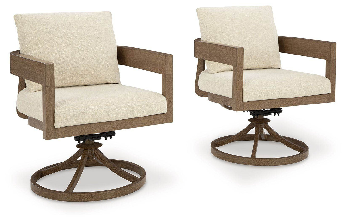 Serene Bay - Dark Brown / White - Swivel Chair With Cushion (Set of 2) - Forward Furniture