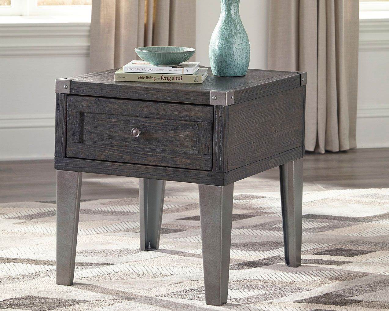 Todoe - Dark Gray - Rectangular End Table - Forward Furniture