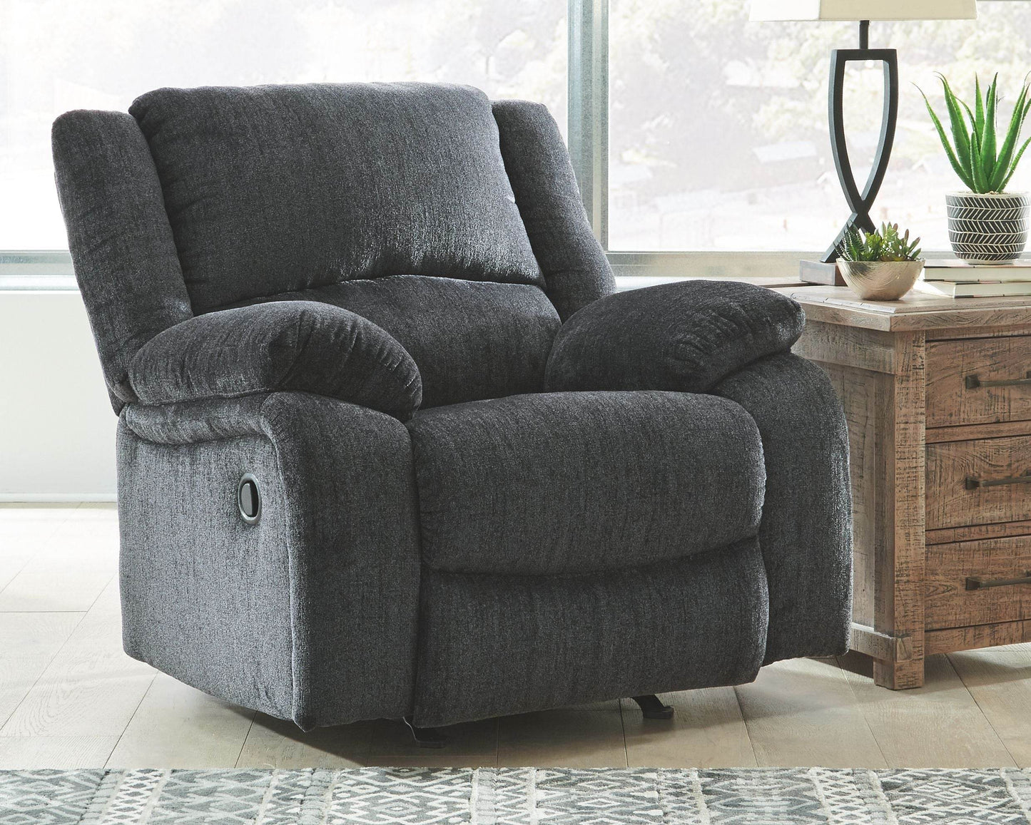 Draycoll - Slate - Rocker Recliner - Fabric - Forward Furniture