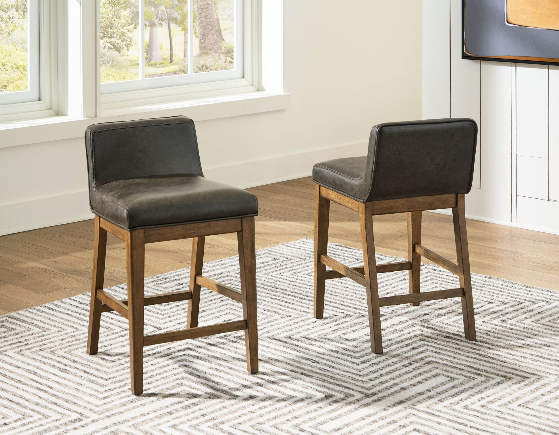 Cabalynn - Two-tone Brown - Upholstered Barstool (Set of 2) - Forward Furniture