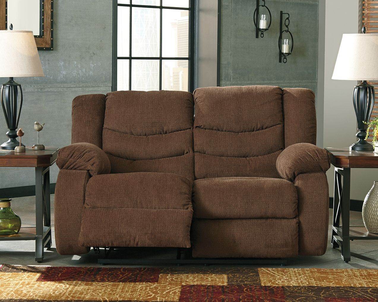 Tulen - Chocolate - Reclining Loveseat - Fabric - Forward Furniture