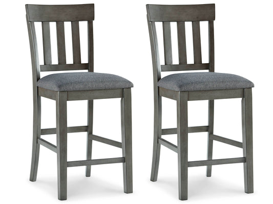 Hallanden - Black / Gray - Upholstered Barstool (Set of 2) - Forward Furniture