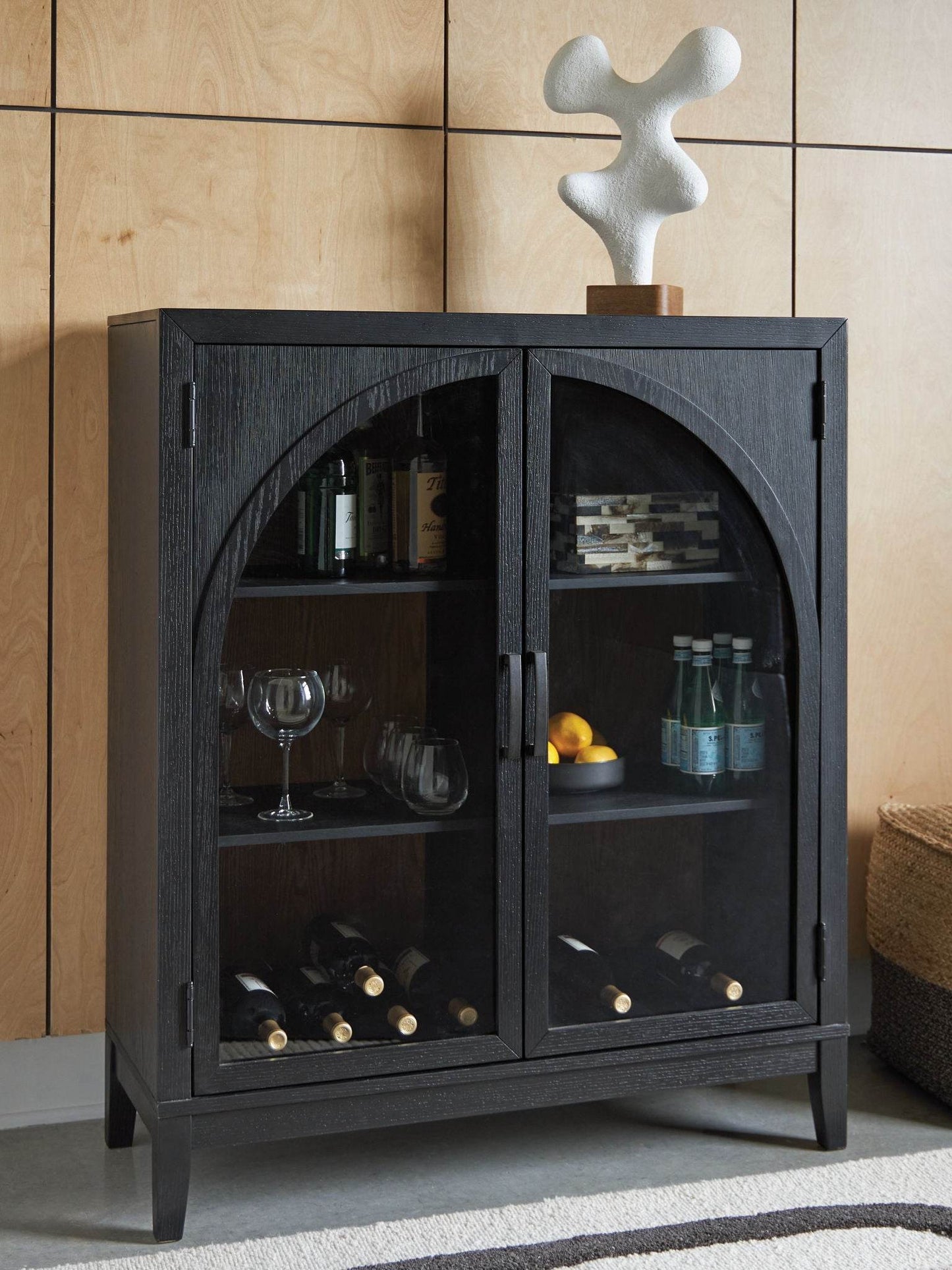 Armenleigh - Black / Brown - Bar Cabinet - Forward Furniture