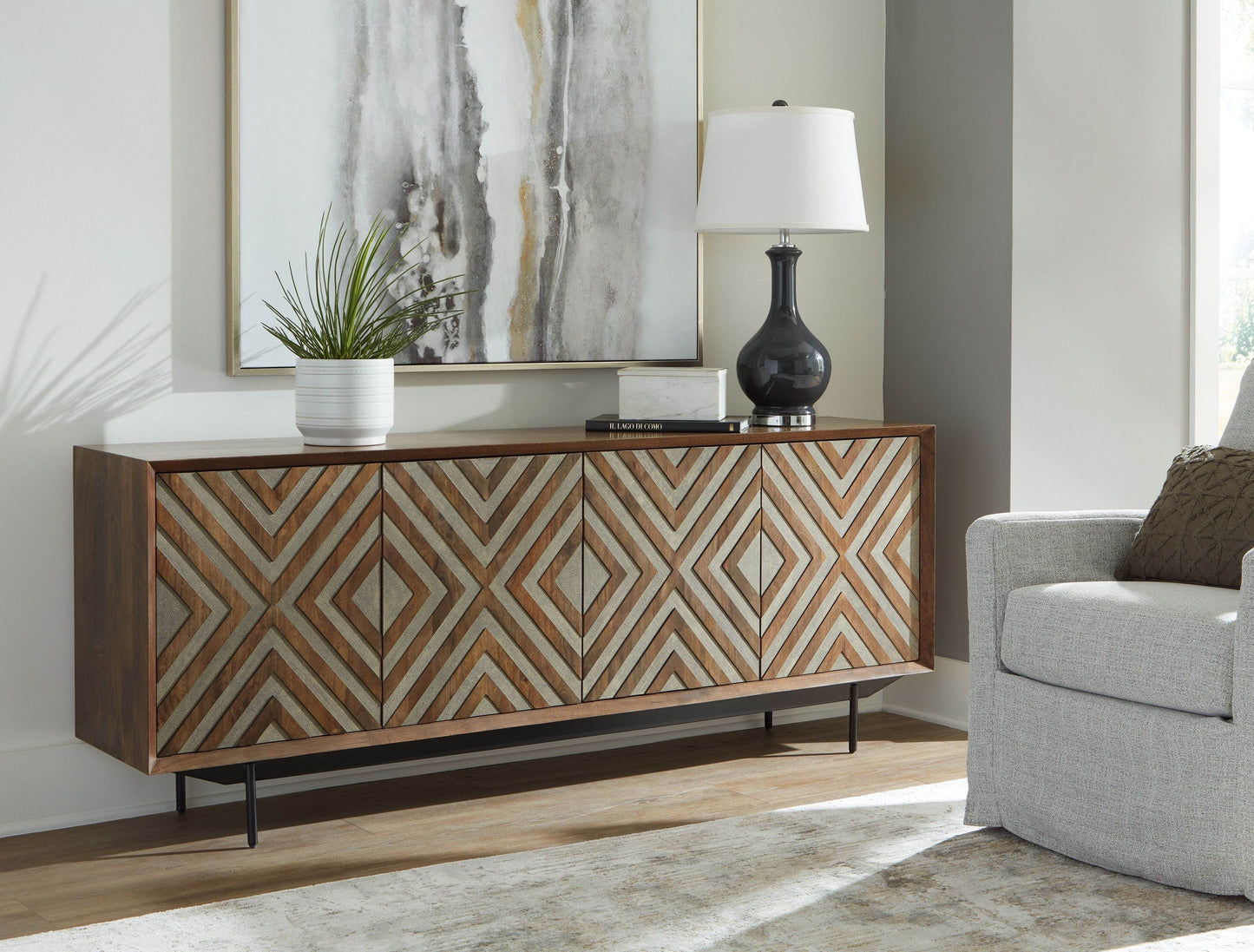 Dreggan - Brown / Gold Finish - Accent Cabinet - Forward Furniture