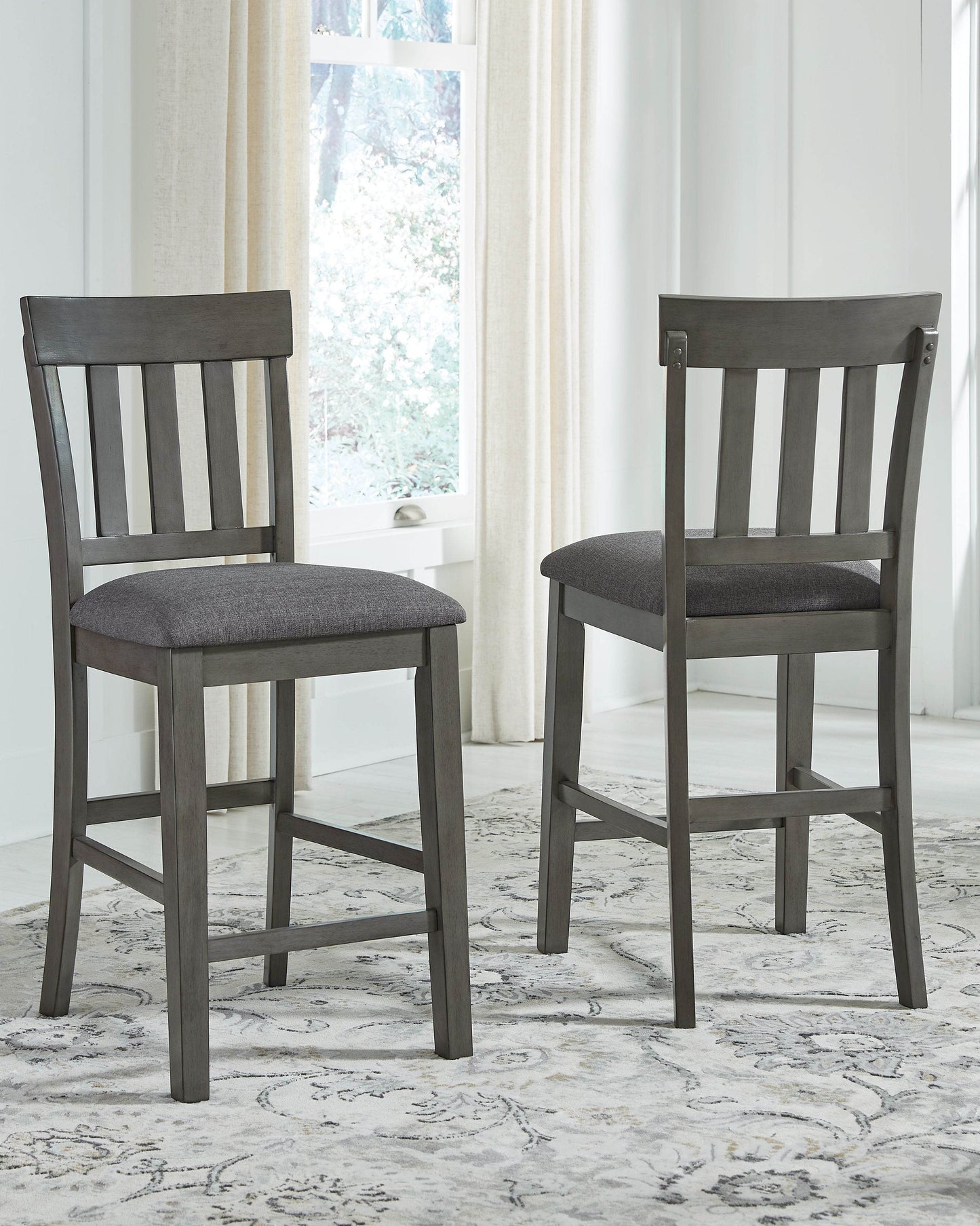 Hallanden - Black / Gray - Upholstered Barstool (Set of 2) - Forward Furniture