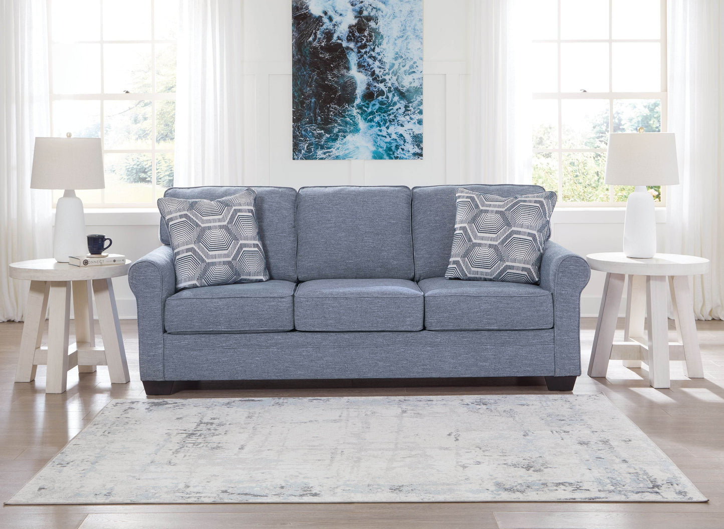 Carissa Manor - Denim - Sofa - Forward Furniture