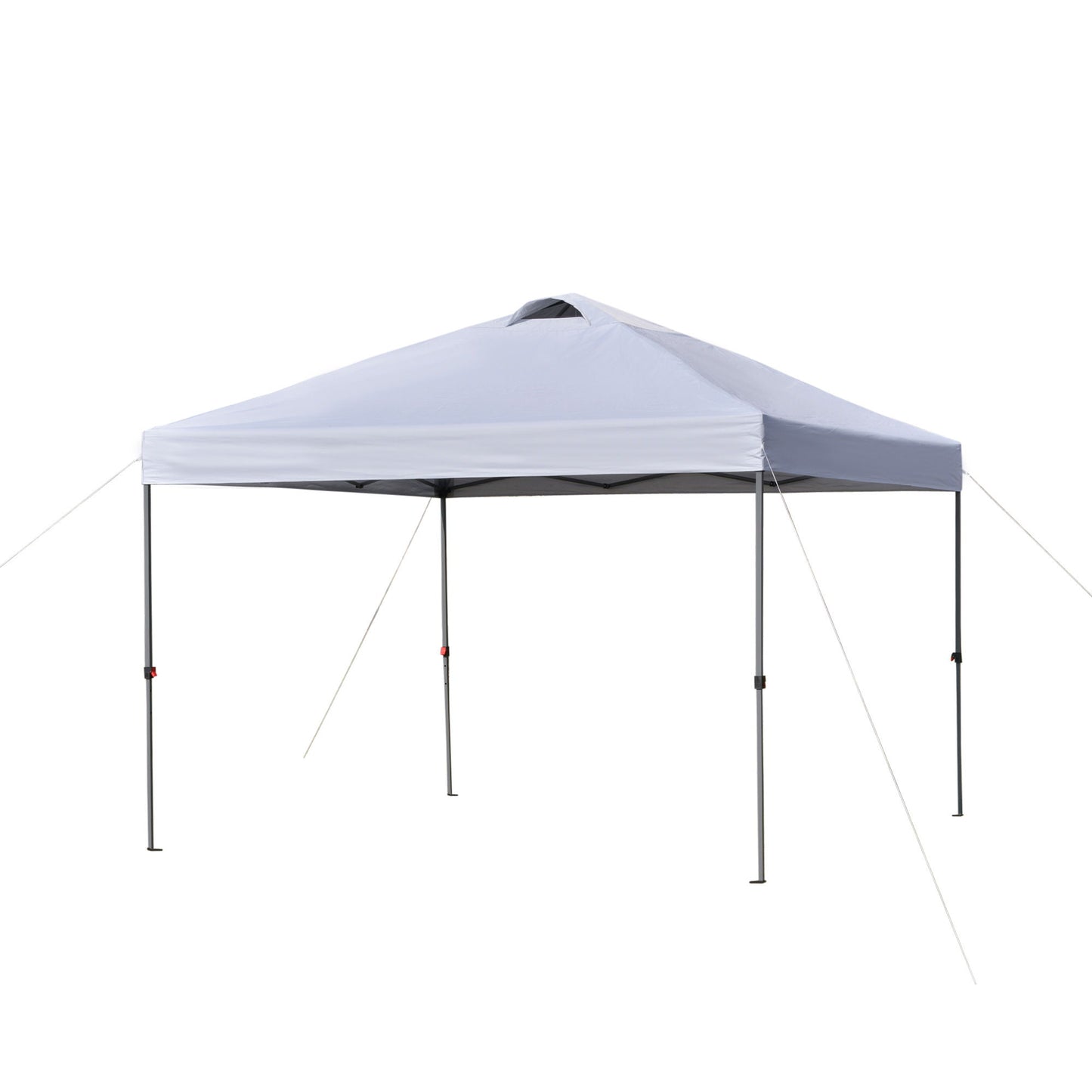 10' x 10' Pop Up Canopy Tent with Airy Top Vents and Wheeled Carry Bag for Outdoor, Garden, Patio, White
