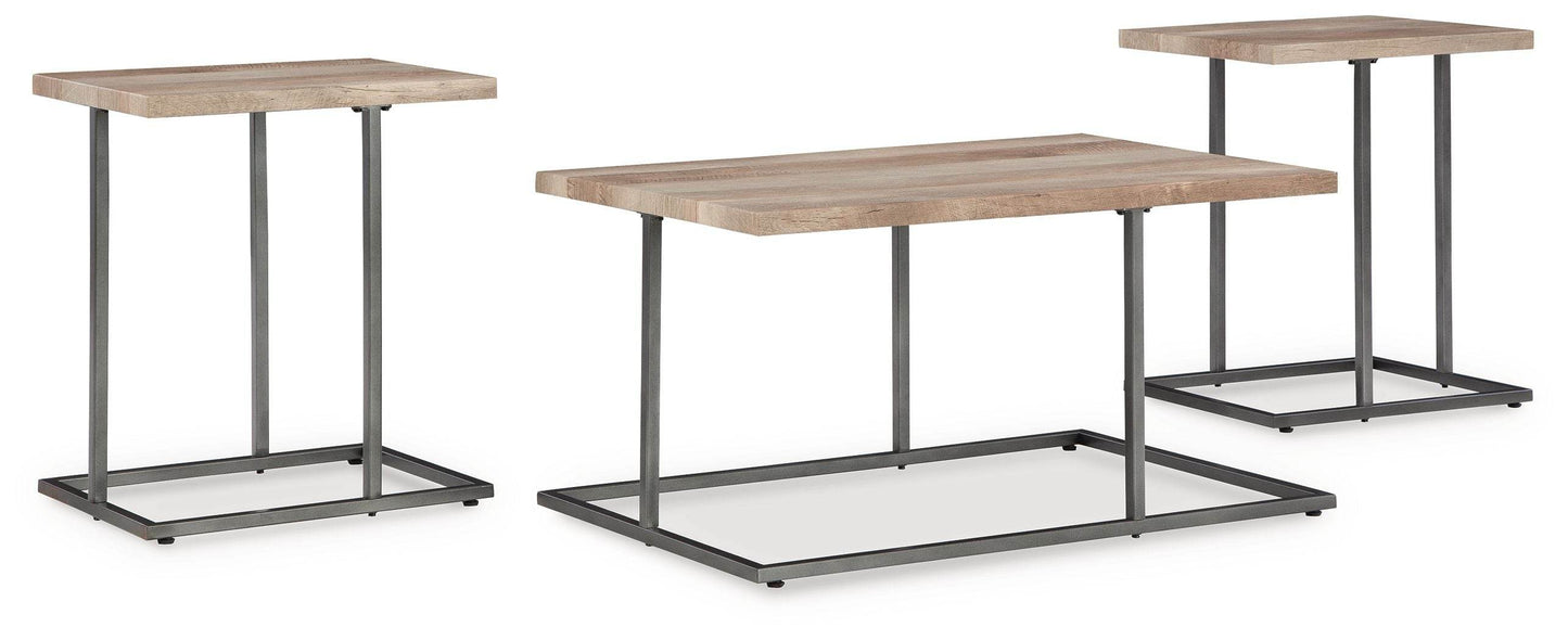 Albreane - Grayish Brown / Black - Occasional Table Set (Set of 3) - Forward Furniture