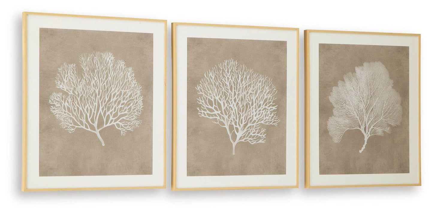 Hendridge - Taupe / White - Wall Art Set (Set of 3) - Forward Furniture