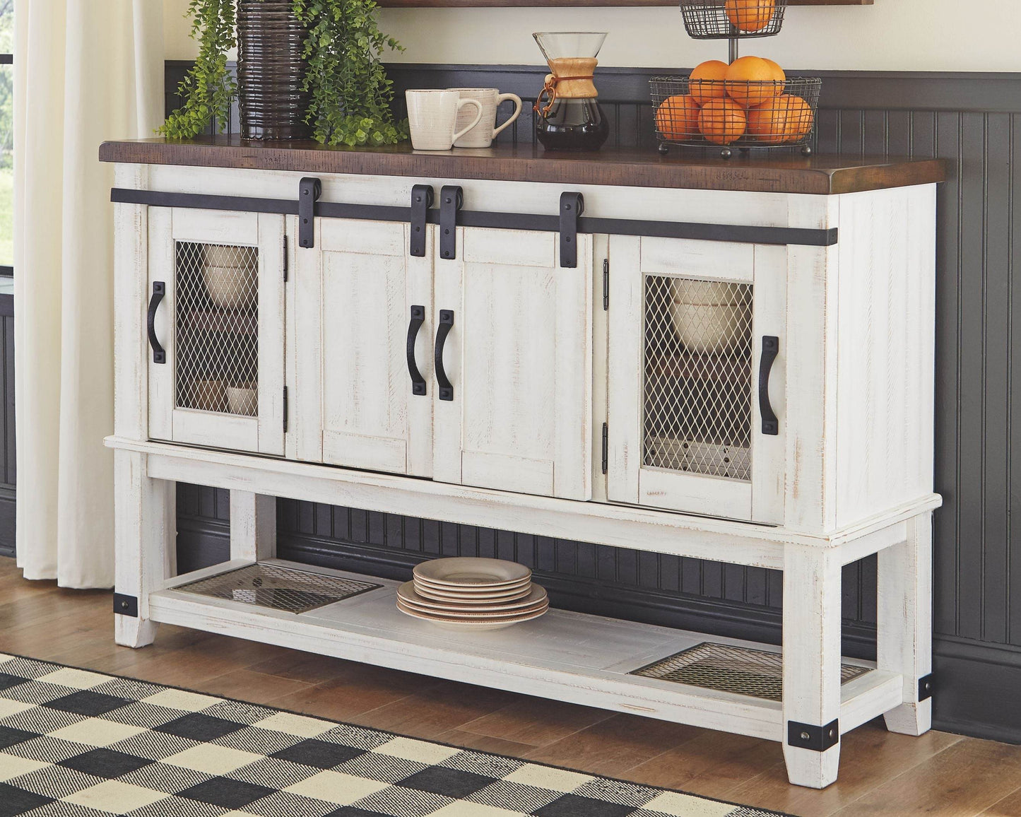 Valebeck - White / Brown - Dining Room Server - Forward Furniture