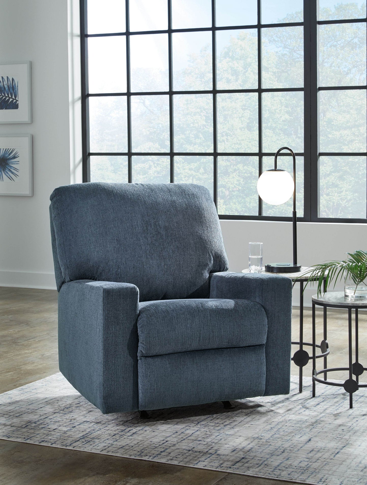 Rannis - Navy - Rocker Recliner - Fabric - Forward Furniture