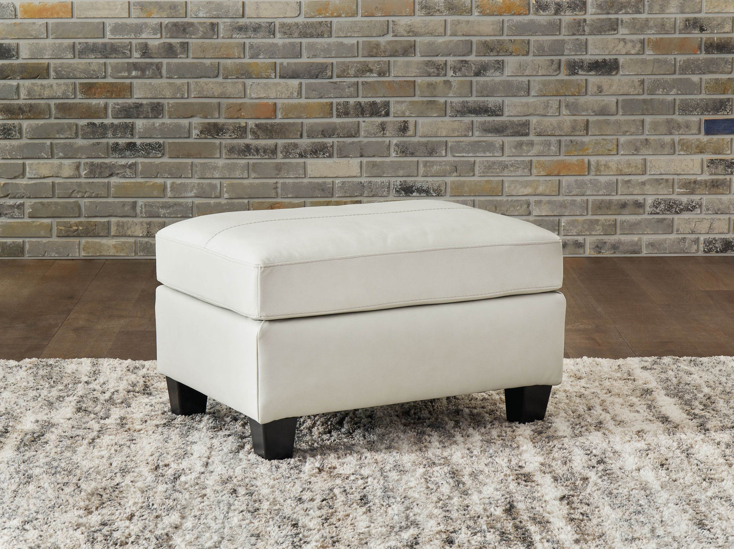Genoa - Coconut - Ottoman - Leather Match - Forward Furniture