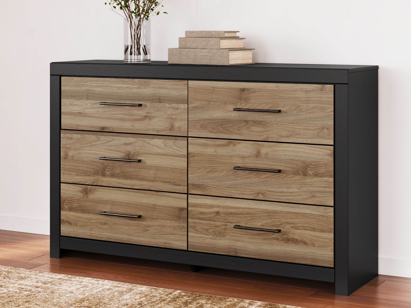 Vertani - Black / Honey Brown - Six Drawer Dresser - Forward Furniture