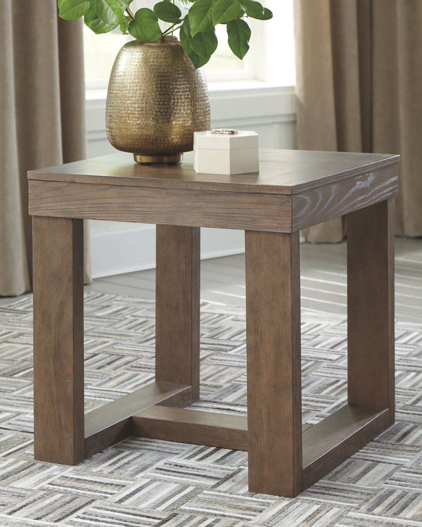 Cariton - Gray - Square End Table - Forward Furniture