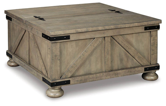 Aldwin - Gray - Cocktail Table With Storage - Square - Forward Furniture