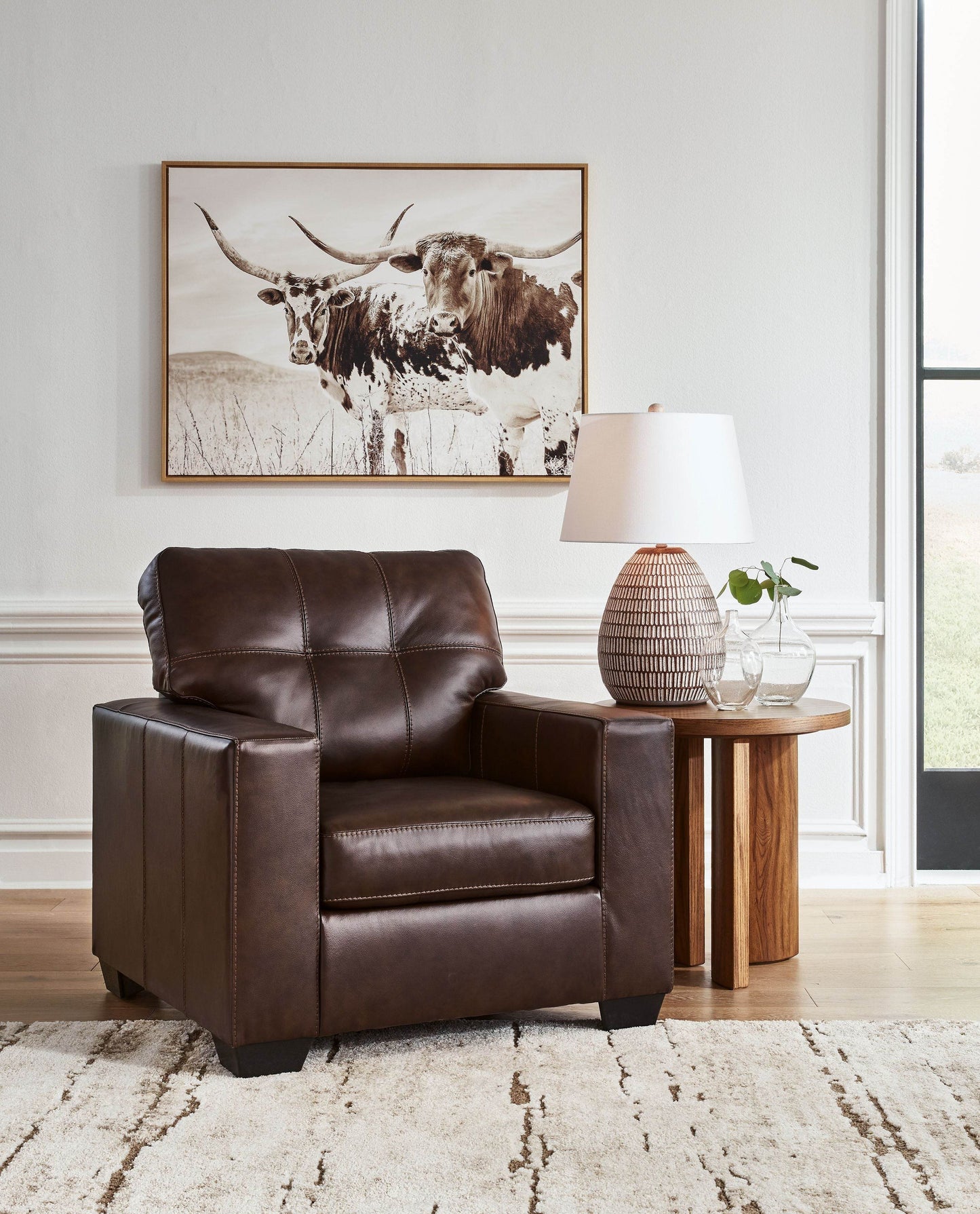 Santorine - Dark Brown - Chair - Leather Match - Forward Furniture