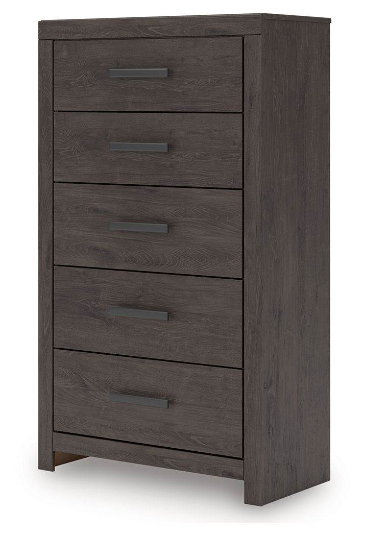 Prendonea - Charcoal - Five Drawer Chest - Forward Furniture
