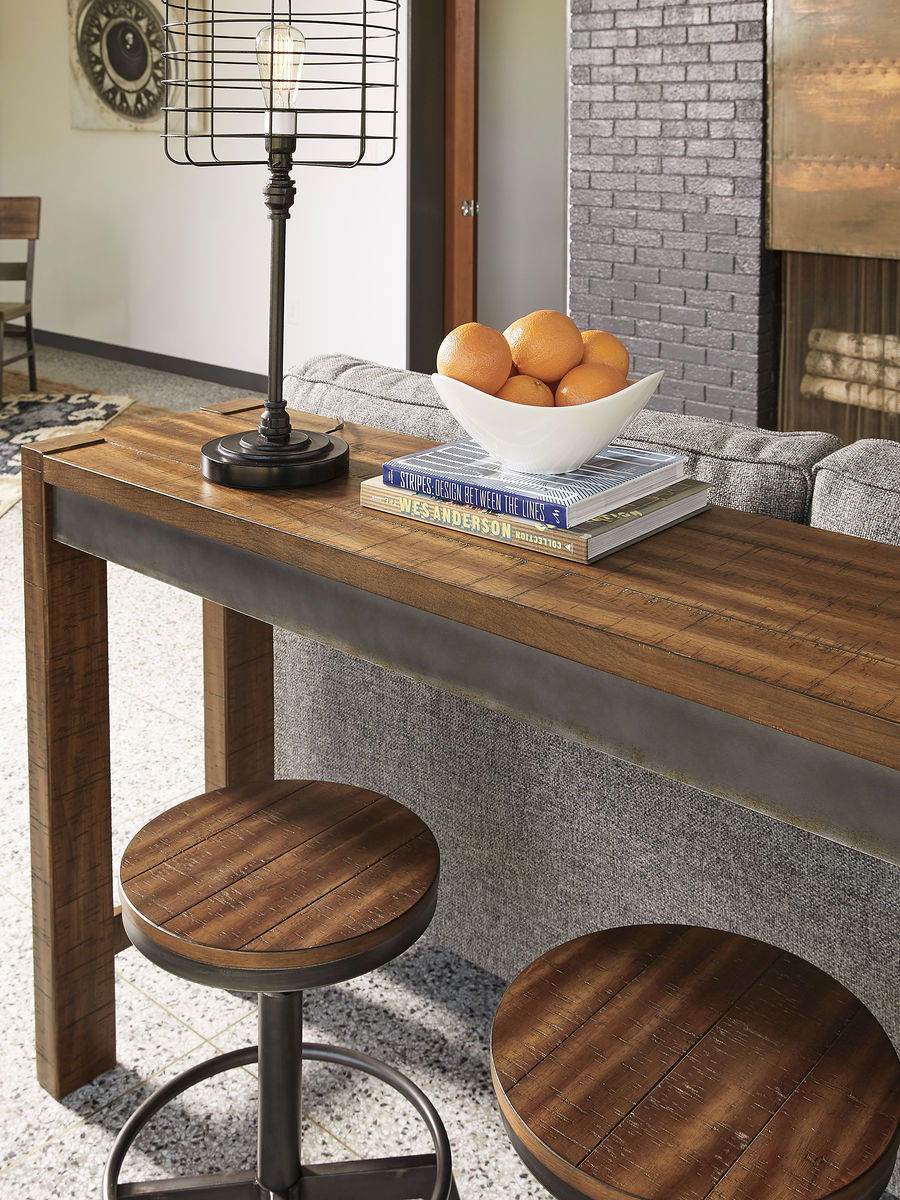 Torjin - Dark Brown - 3 Pc. - Long Counter Table, 2 Stools - Forward Furniture