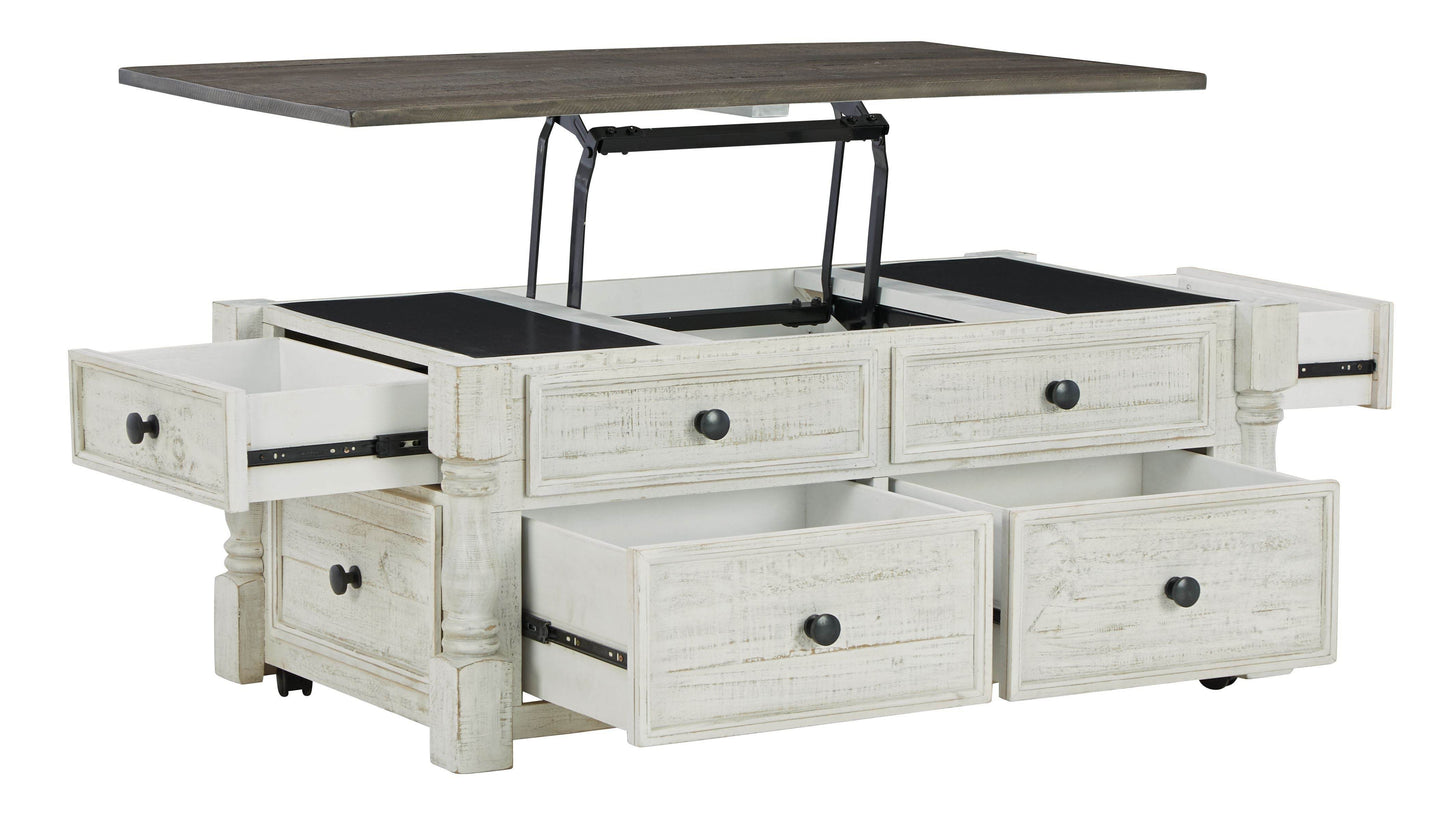 Havalance - White / Gray - Lift Top Cocktail Table with Storage Drawers - Forward Furniture