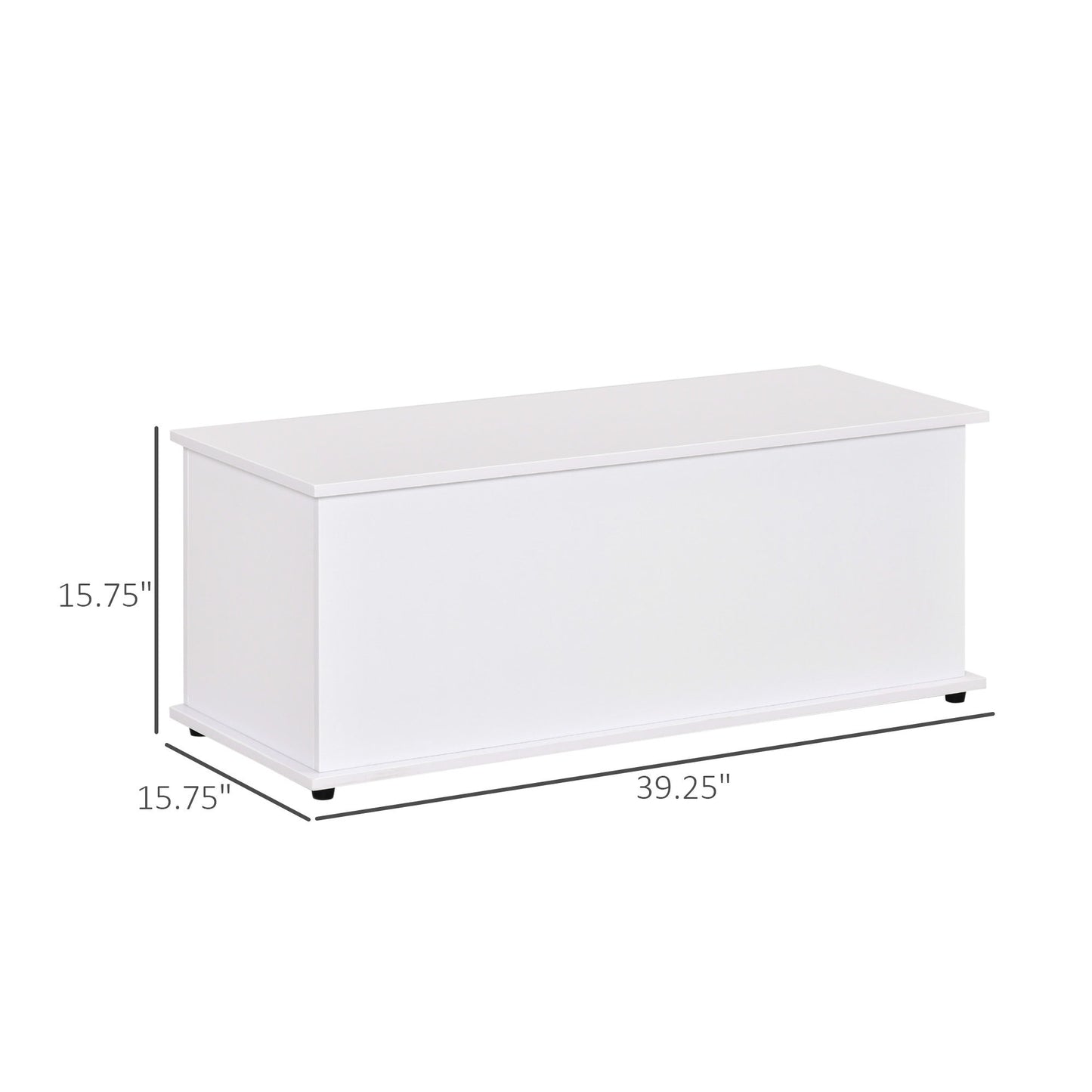 39.5" Storage Chest with 2 Safety Hinges, Storage Box Organizer with Flip-Top Lid, Entryway Storage Bench, White