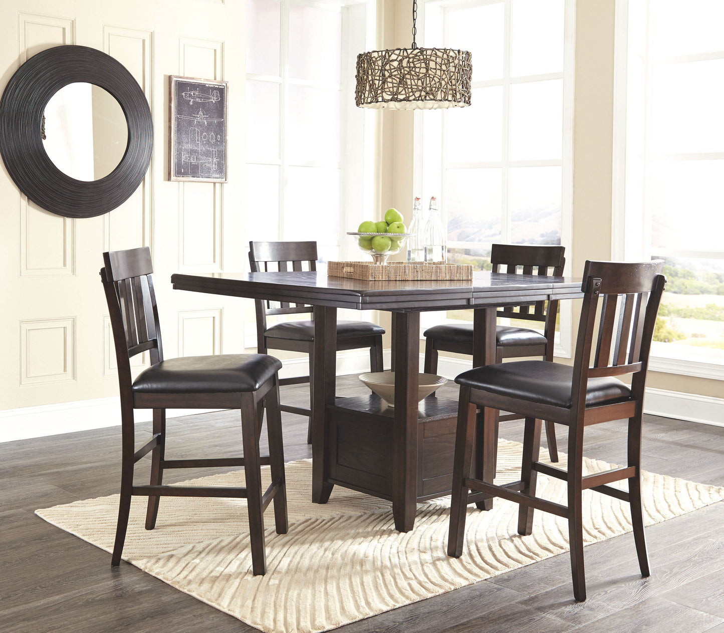 Haddigan - Dark Brown - Rectangular Dining Room Counter Extension Table - Forward Furniture