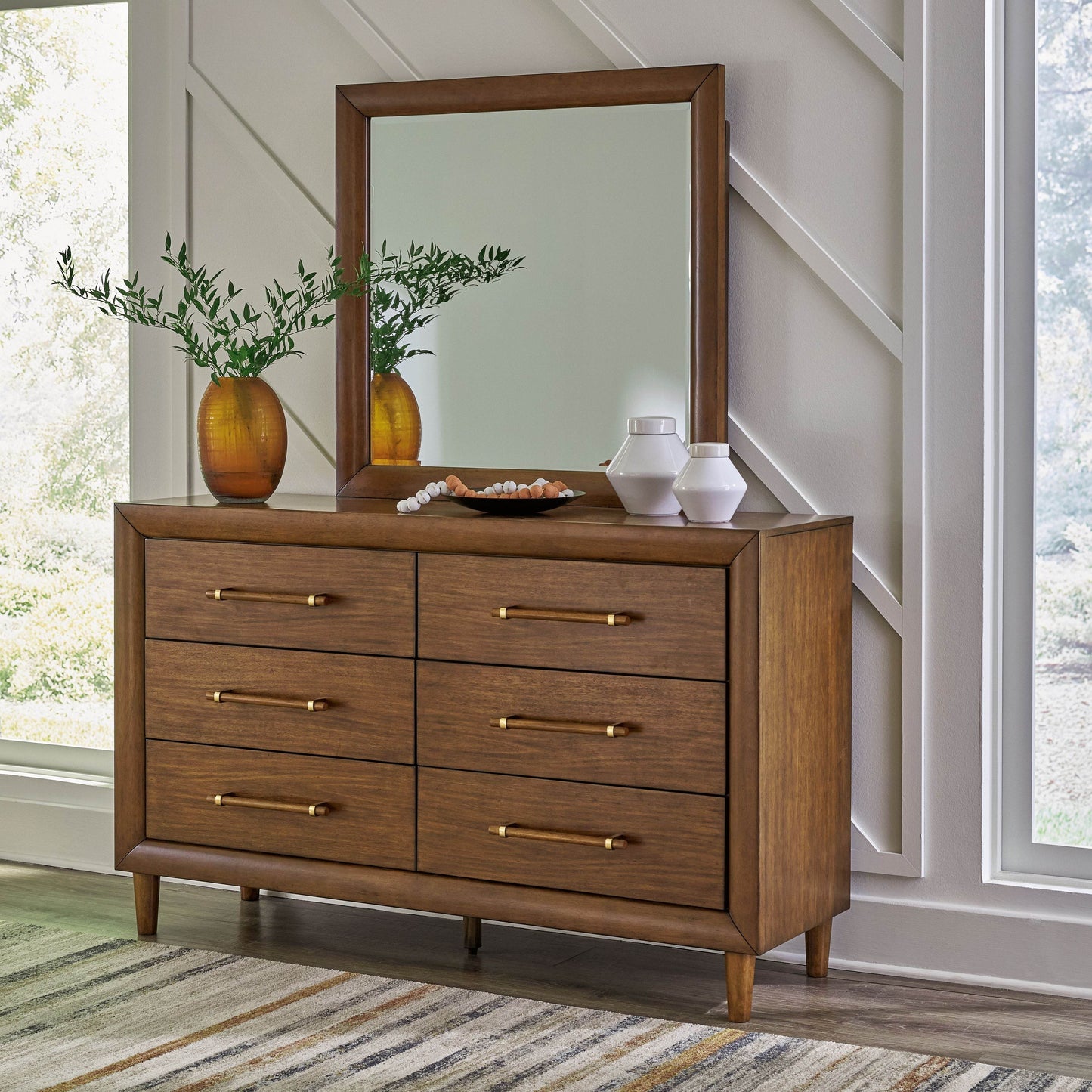 Lyncott - Brown - Dresser And Mirror - Forward Furniture