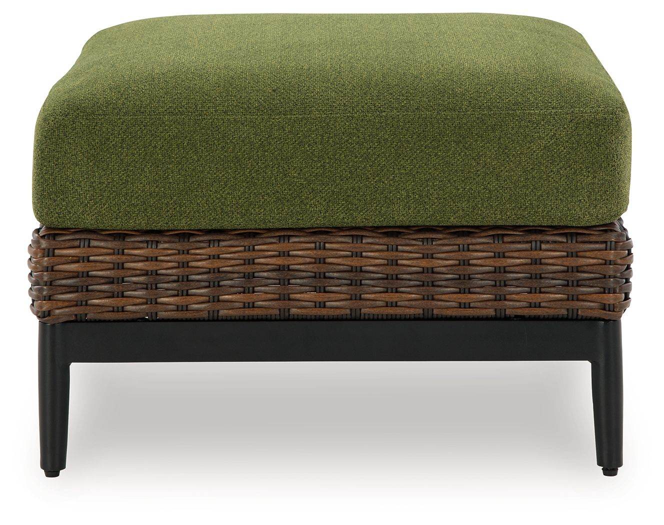 Horizon Hall - Brown / Green - Ottoman With Cushion - Forward Furniture