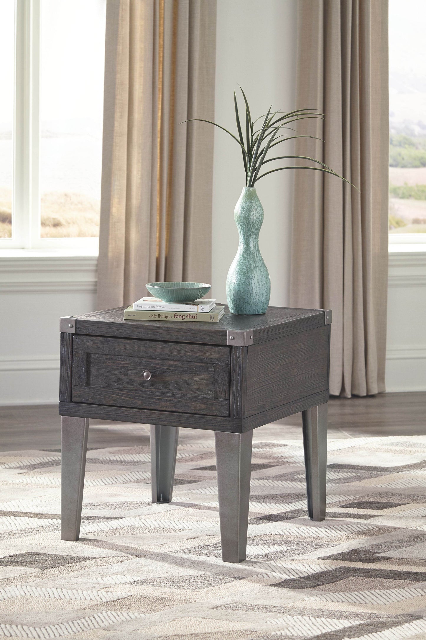 Todoe - Dark Gray - Rectangular End Table - Forward Furniture