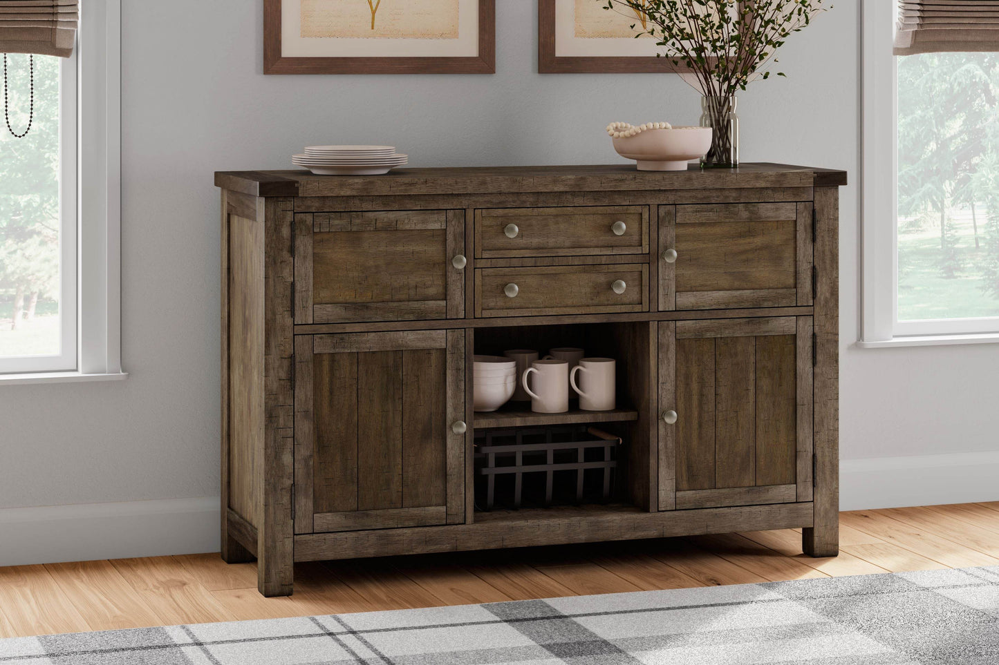 Moriville - Grayish Brown - Dining Room Server - Forward Furniture