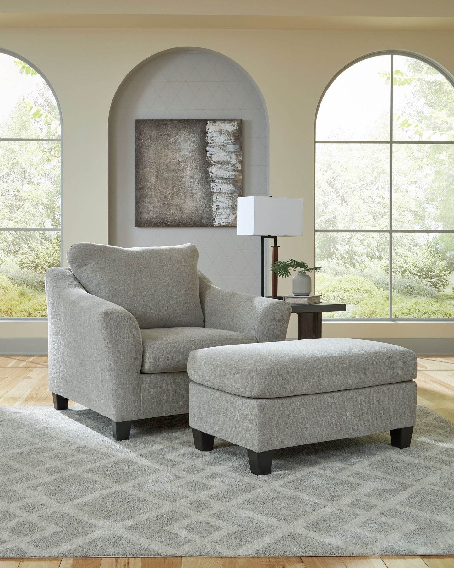 Willarae - Taupe - 2 Pc. - Chair And A Half, Ottoman