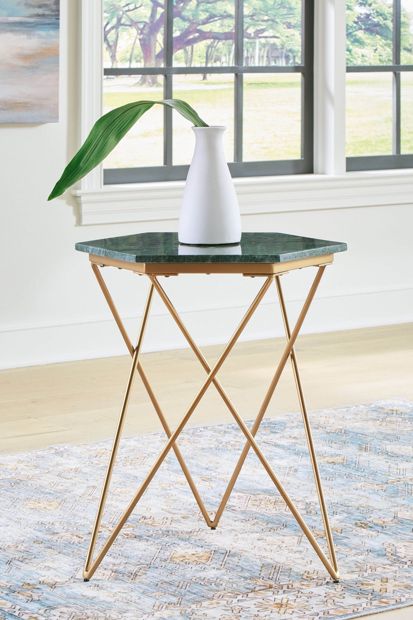 Engelton - Green / Gold - Accent Table - Forward Furniture