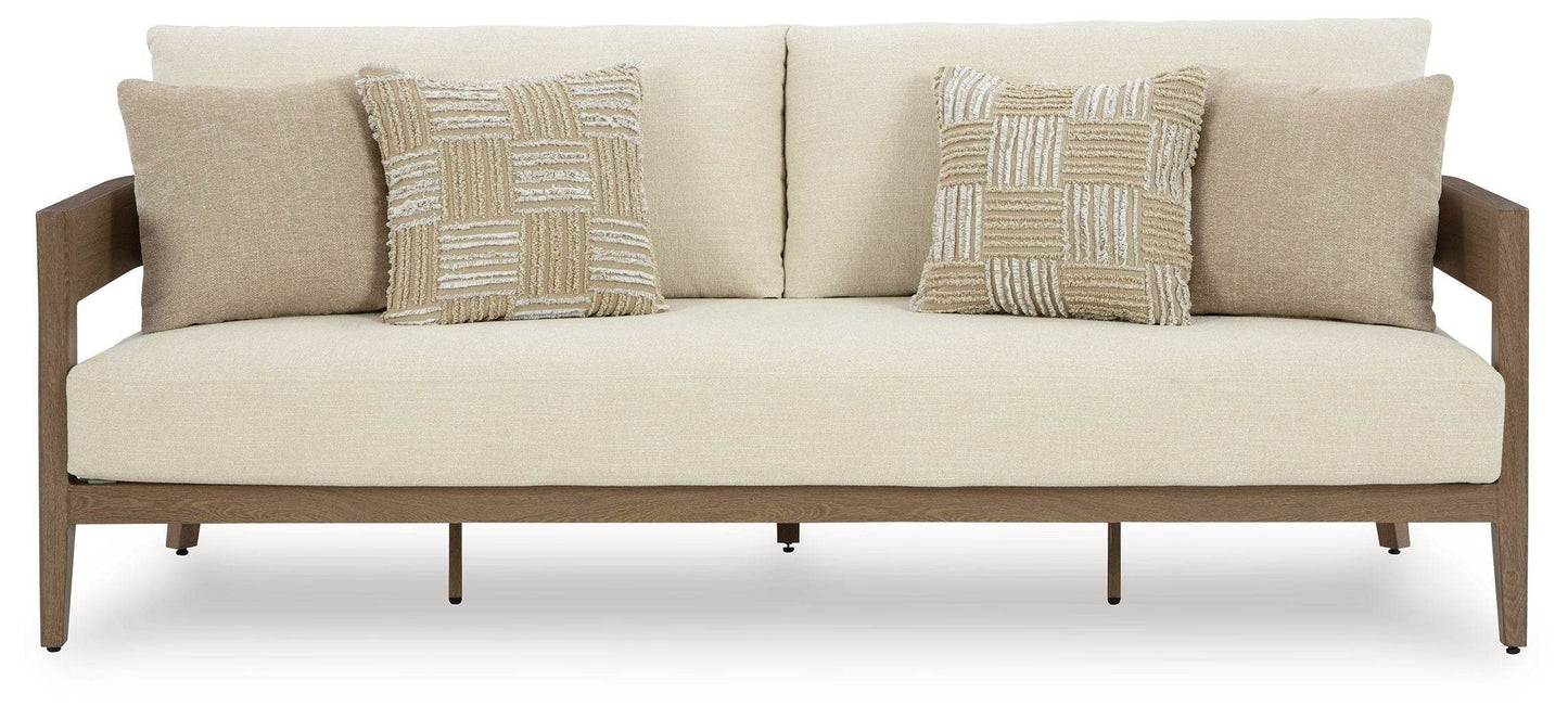 Serene Bay - Dark Brown / White - Sofa With Cushion - Forward Furniture