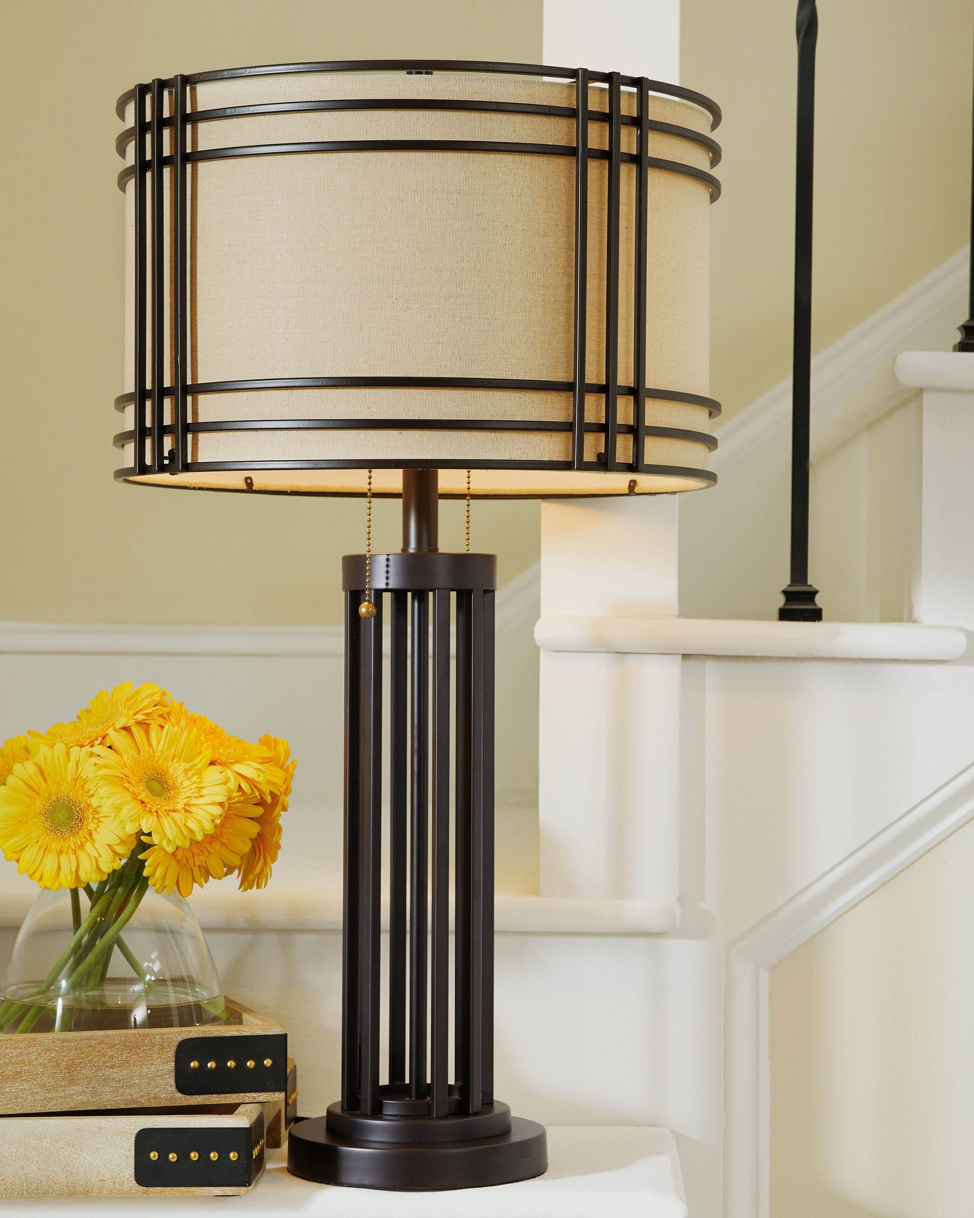 Hanswell - Dark Brown - Metal Table Lamp - Forward Furniture