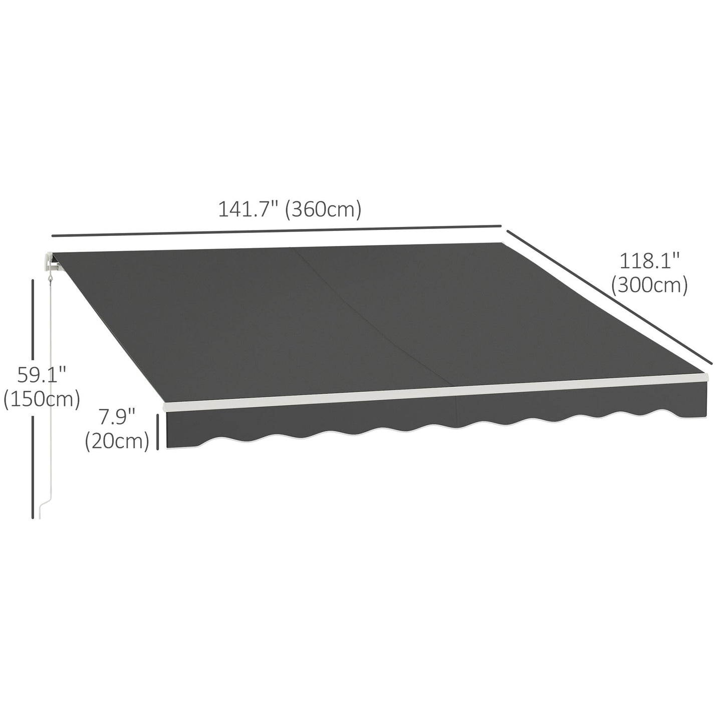 12'x10' Electric Retractable Awning, UV Protection Sun Shade Shelter w/ Remote Controller for Deck Balcony Yard, Grey