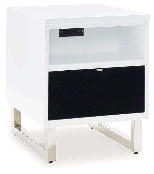 Gardoni - White / Black - Chair Side End Table - Forward Furniture
