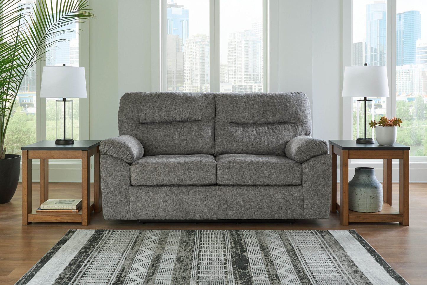 Bindura - Mineral - Glider Loveseat - Forward Furniture