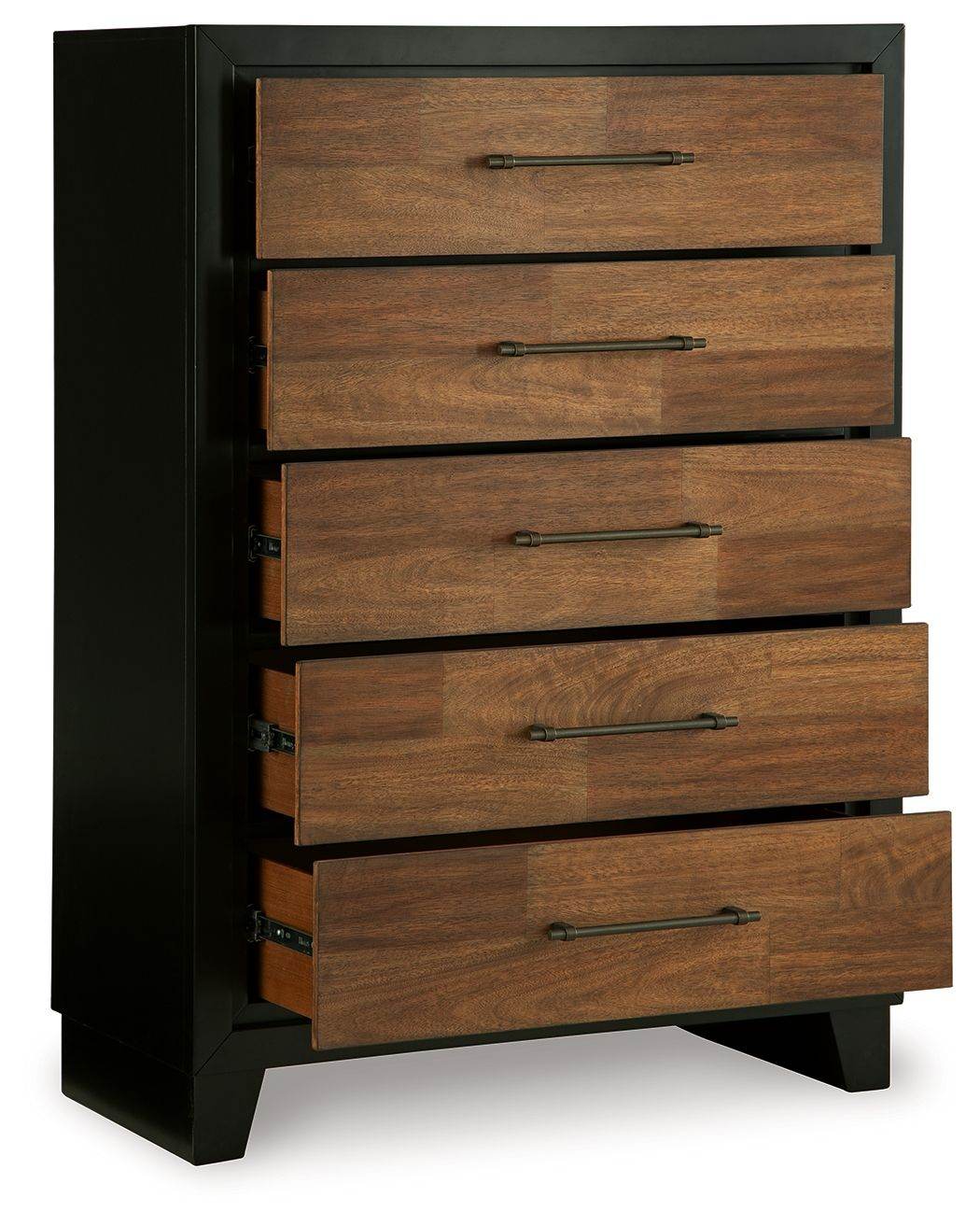 Kraeburn - Brown / Black - Five Drawer Chest - Forward Furniture