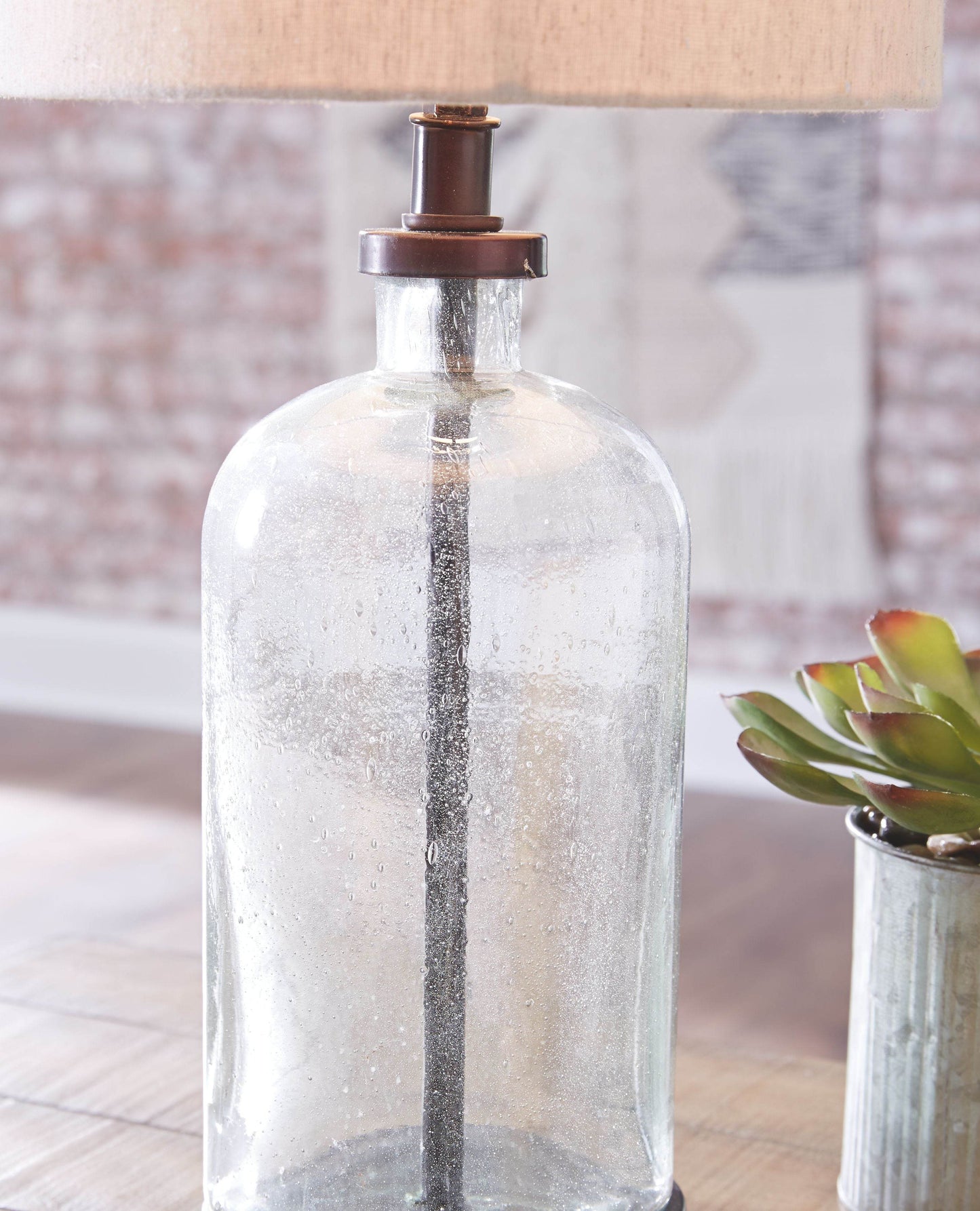 Bandile - Clear / Bronze Finish - Glass Table Lamp - Forward Furniture