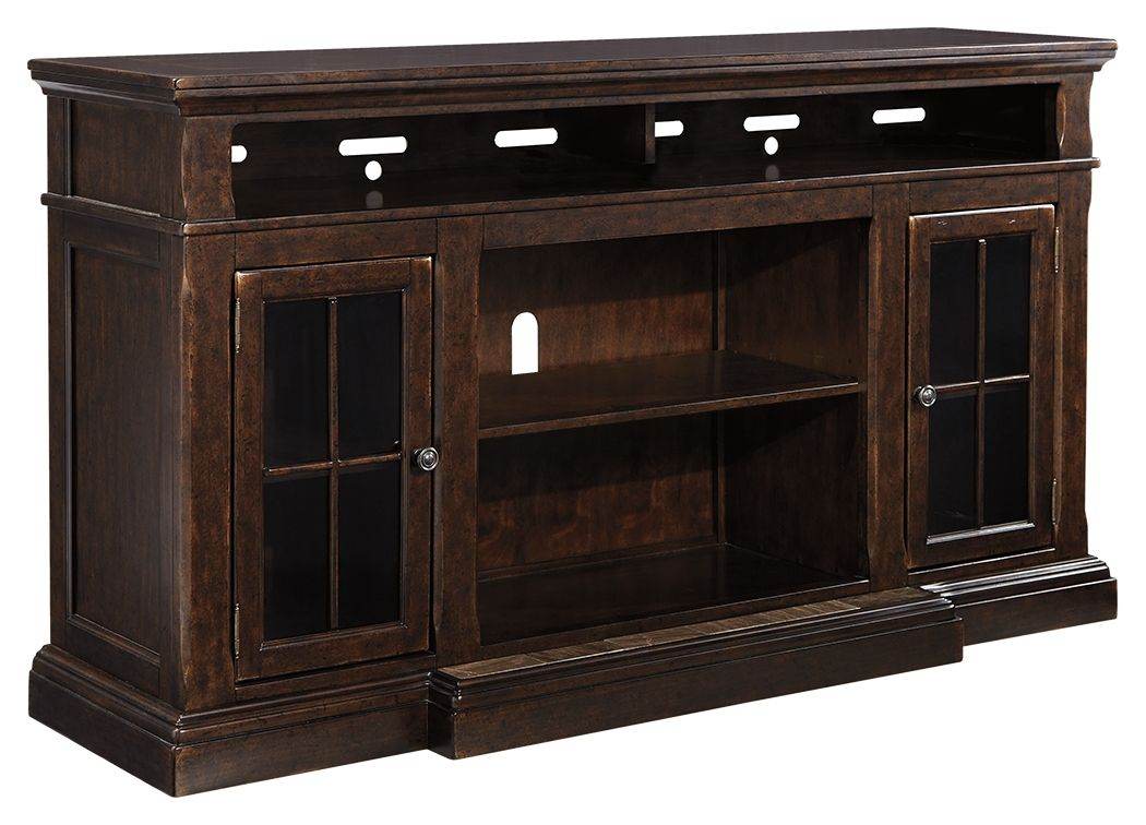 Roddinton - Dark Brown - XL TV Stand w/Fireplace Option - Forward Furniture