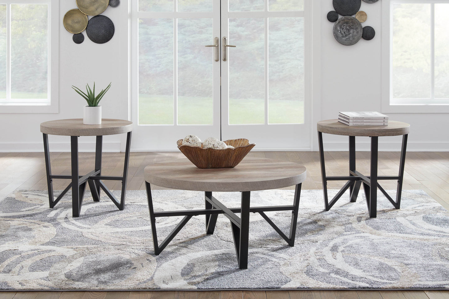 Deanlee - Grayish Brown / Black - Occasional Table Set (Set of 3) - Forward Furniture