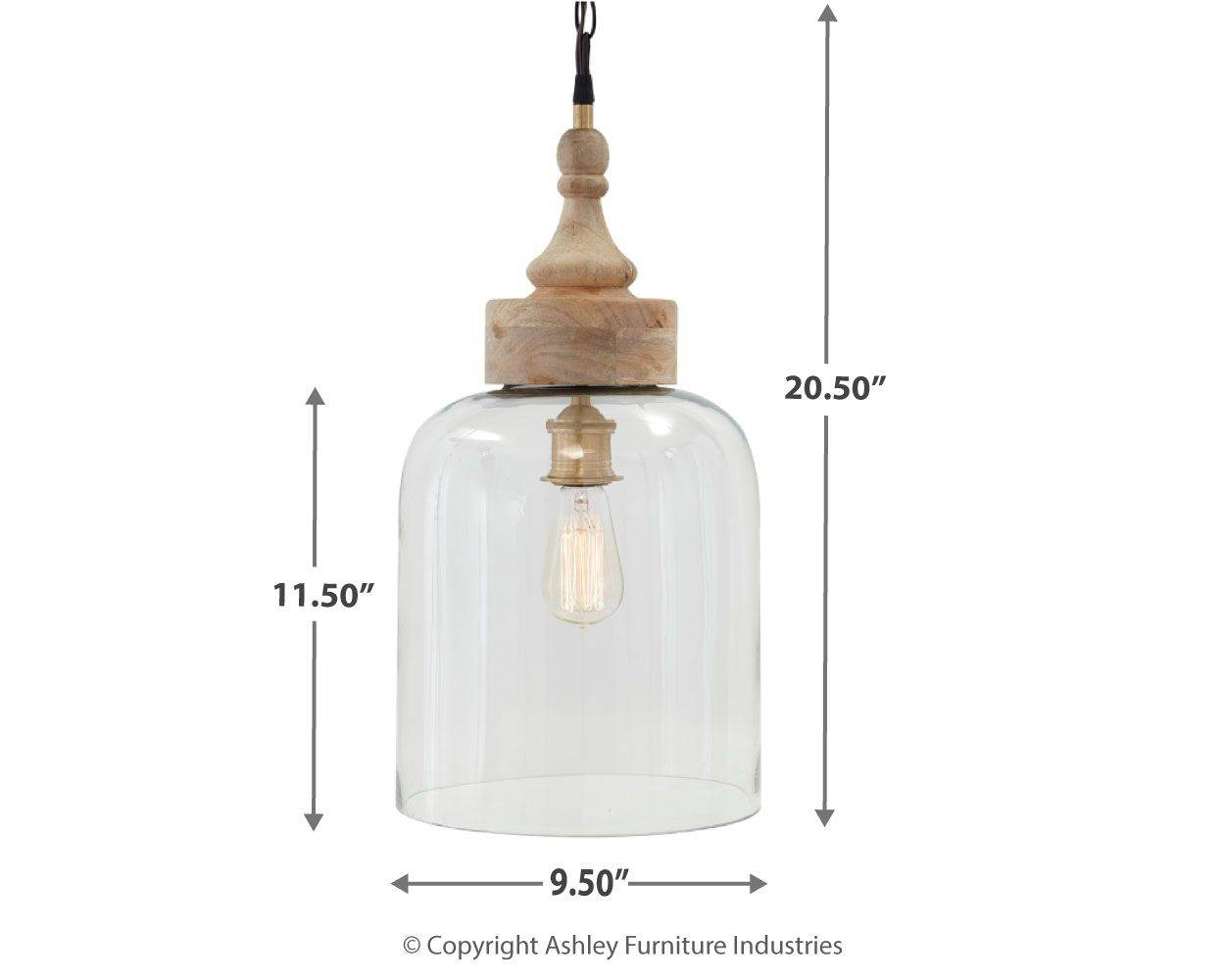Faiz - Transparent - Glass Pendant Light - Forward Furniture