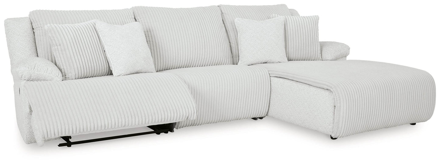 Top Tier - Alloy - 3-Piece Sectional Sofa With RAF Press Back Chaise - Forward Furniture