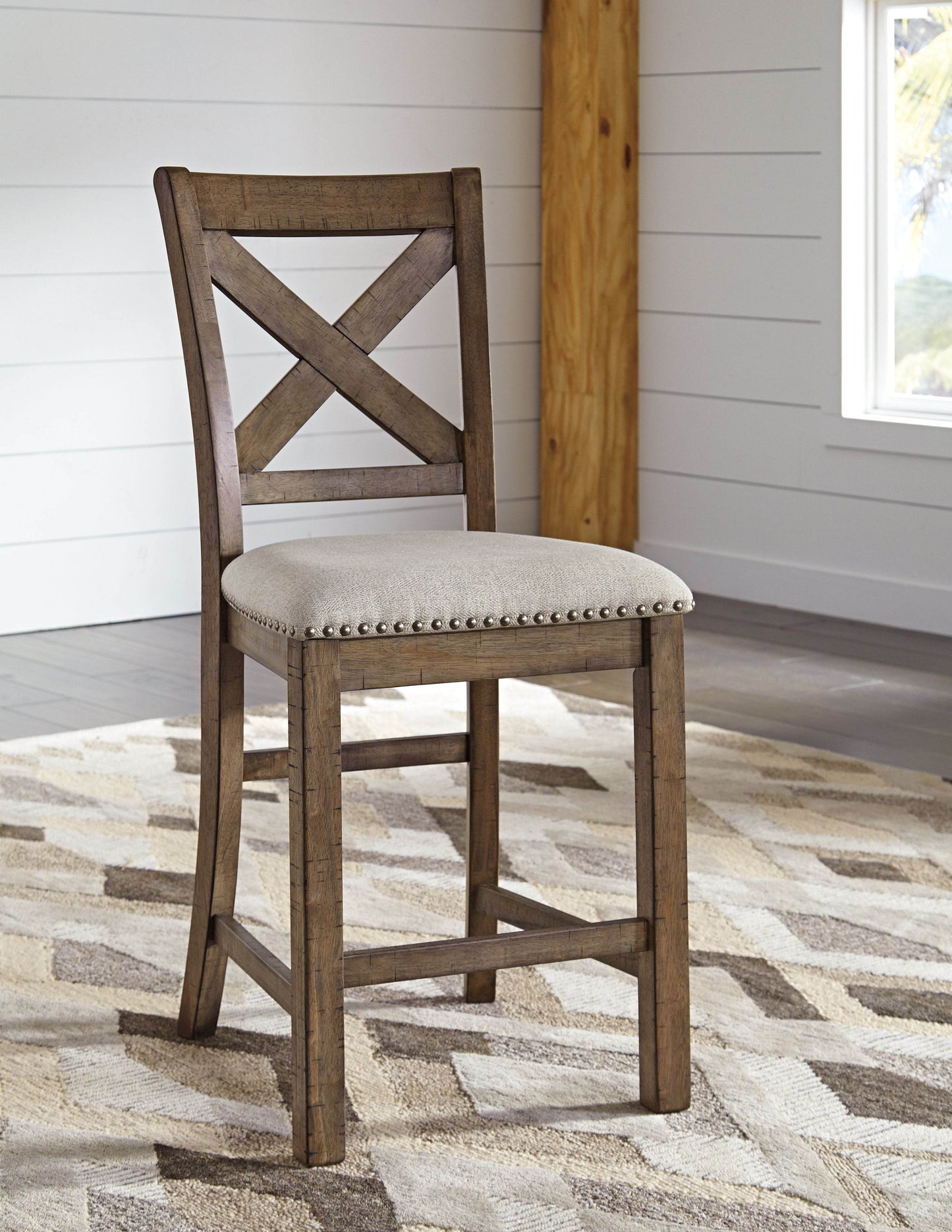 Moriville - Beige - Upholstered Barstool (Set of 2) - Forward Furniture