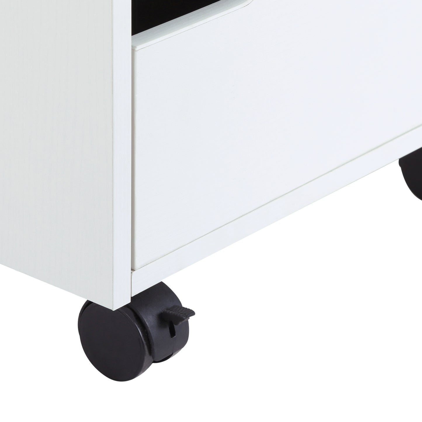 3 Drawer File Cabinet, Mobile Vertical Filing Cabinet with Wheels, Printer Stand with Storage for Home Office, White