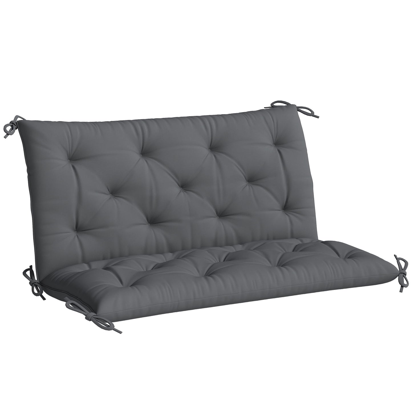 Porch Swing Cushion Garden Bench Cushion with Backrest, Non-Slip 2-seater Soft Pad, Swing Chair Mat Replacement for Indoor and Outdoor, 39.4" x 38.6", Dark Grey